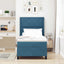 Box spring seng med hovedgærde Blå 90 x 190 cm Fløjl