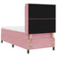 Box spring seng med hovedgærde Lyserød 90 x 200 cm Fløjl