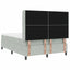 Box spring seng med hovedgærde Lysegrå 140 x 190 cm Fløjl