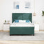 Box spring seng med hovedgærde Mørkegrøn 140 x 190 cm Fløjl