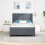 Box spring seng med hovedgærde Mørkegrå 140 x 200 cm Fløjl