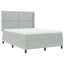 Box spring seng med hovedgærde Lysegrå 160 x 200 cm Fløjl