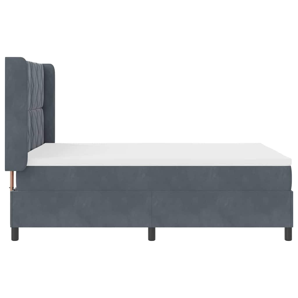 Box spring seng med hovedgærde Mørkegrå 160 x 200 cm Fløjl