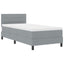Box spring seng med LED-lysstrimler Lysegrå 80 x 200 cm Stof