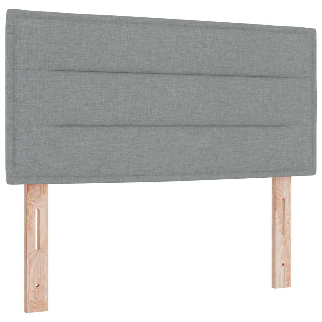 Box spring seng med LED-lysstrimler Lysegrå 80 x 200 cm Stof