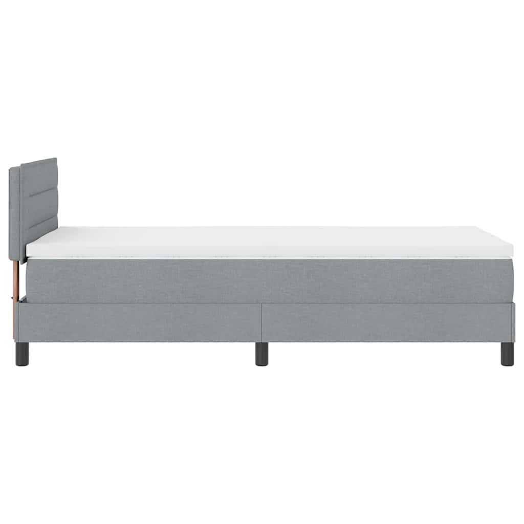 Box spring seng med LED-lysstrimler Lysegrå 80 x 200 cm Stof