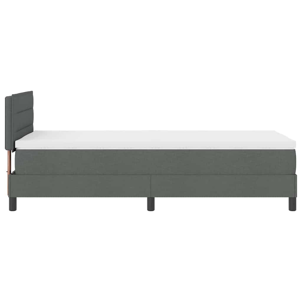 Box spring seng med pude Mørkegrå 80 x 200 cm Stof