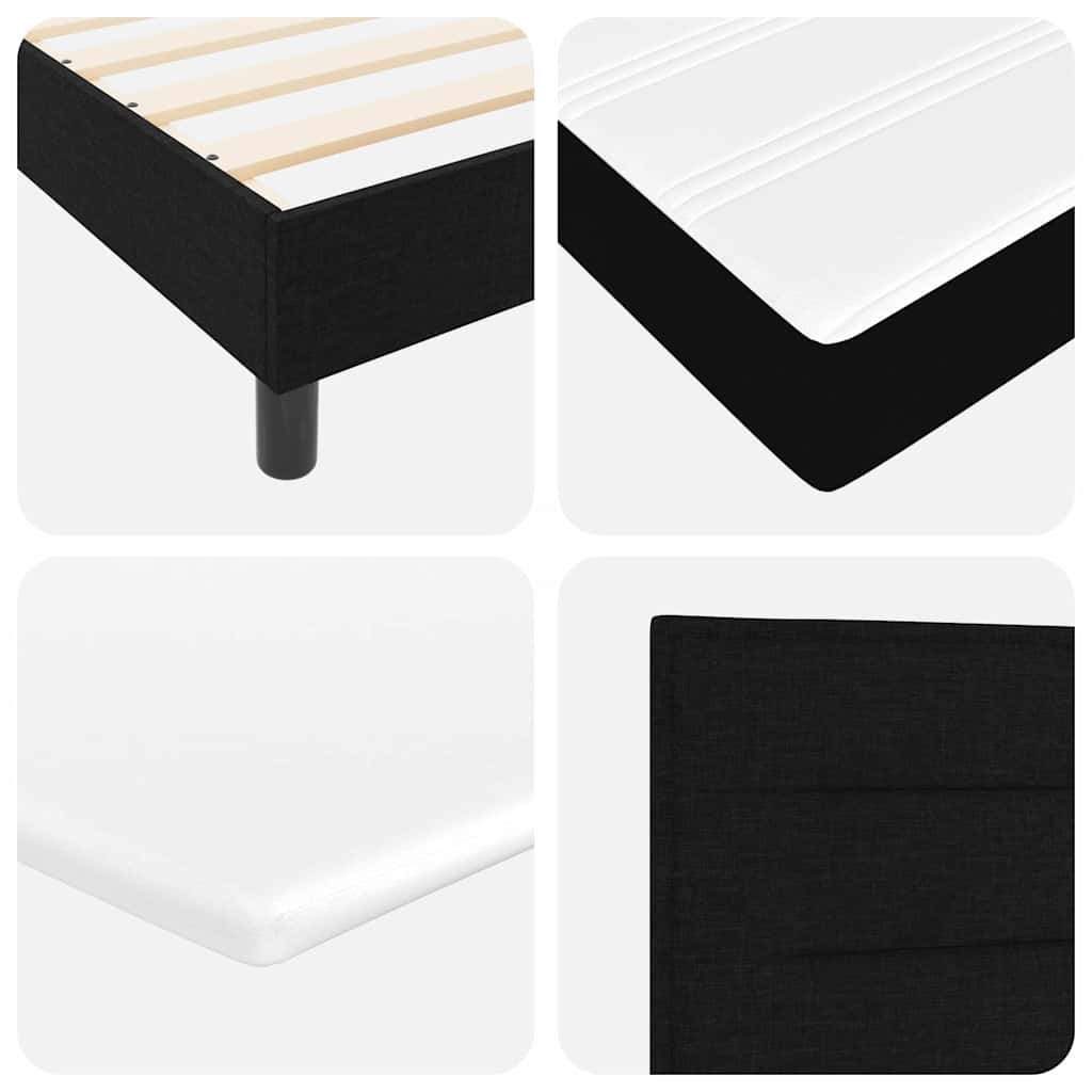 Box spring seng med LED-lysstrimler Sort 80 x 200 cm Stof