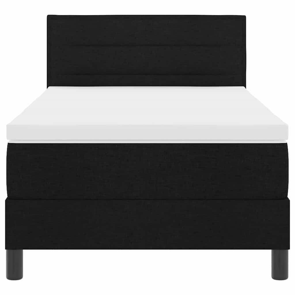 Box spring seng med LED-lysstrimler Sort 80 x 200 cm Stof