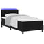 Box spring seng med LED-lysstrimler Sort 80 x 200 cm Stof
