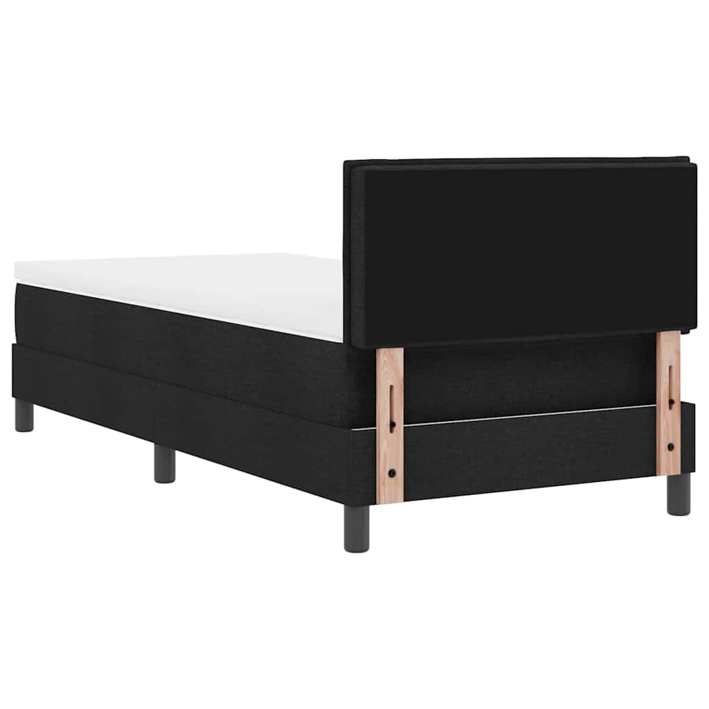 Box spring seng med LED-lysstrimler Sort 90 x 190 cm Stof