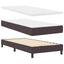 Box spring seng med LED-lysstrimler Mørk Brun 90 x 190 cm Stof