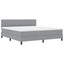 Box spring seng med LED-lysstrimler Lysegrå 180 x 200 cm Stof