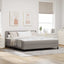 Box spring seng med LED-lysstrimler Gråbrun 180 x 200 cm Stof