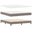 Box spring seng med LED-lysstrimler Gråbrun 180 x 200 cm Stof
