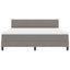 Box spring seng med LED-lysstrimler Gråbrun 180 x 200 cm Stof