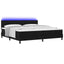 Box spring seng med LED-lysstrimler Sort 200 x 200 cm Stof