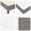 Box spring seng med LED-lysstrimler Gråbrun 200 x 200 cm Stof