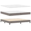 Box spring seng med LED-lysstrimler Gråbrun 200 x 200 cm Stof