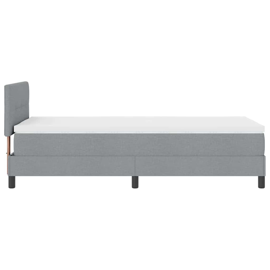 Box spring seng med LED-lysstrimler Lysegrå 80 x 200 cm Stof