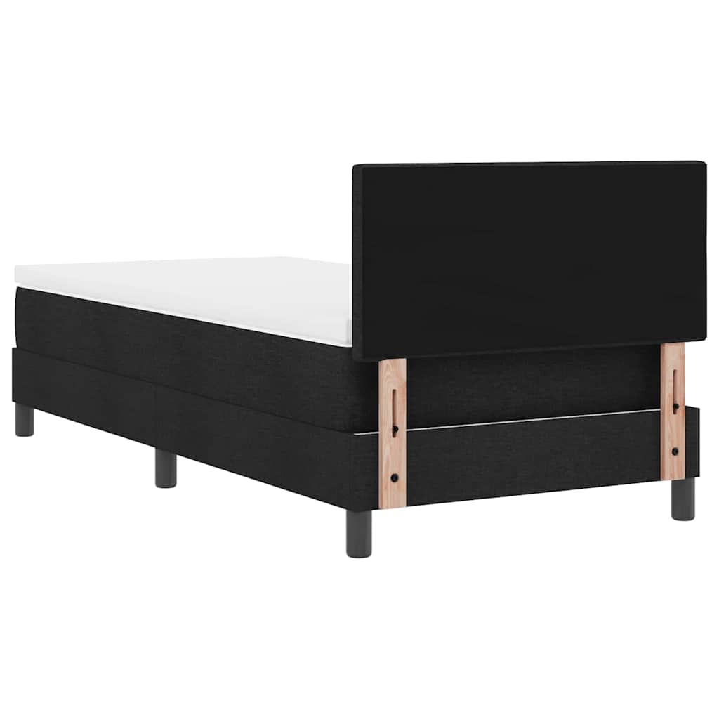 Box spring seng med LED-lysstrimler Sort 90 x 190 cm Stof