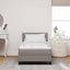 Box spring seng med LED-lysstrimler Gråbrun 90 x 190 cm Stof