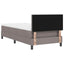 Box spring seng med LED-lysstrimler Gråbrun 90 x 190 cm Stof