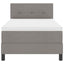 Box spring seng med LED-lysstrimler Gråbrun 90 x 190 cm Stof