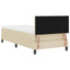 Box spring seng med LED-lysstrimler Creme 90 x 190 cm Stof