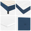 Box spring seng med LED-lysstrimler Blå 90 x 200 cm Stof