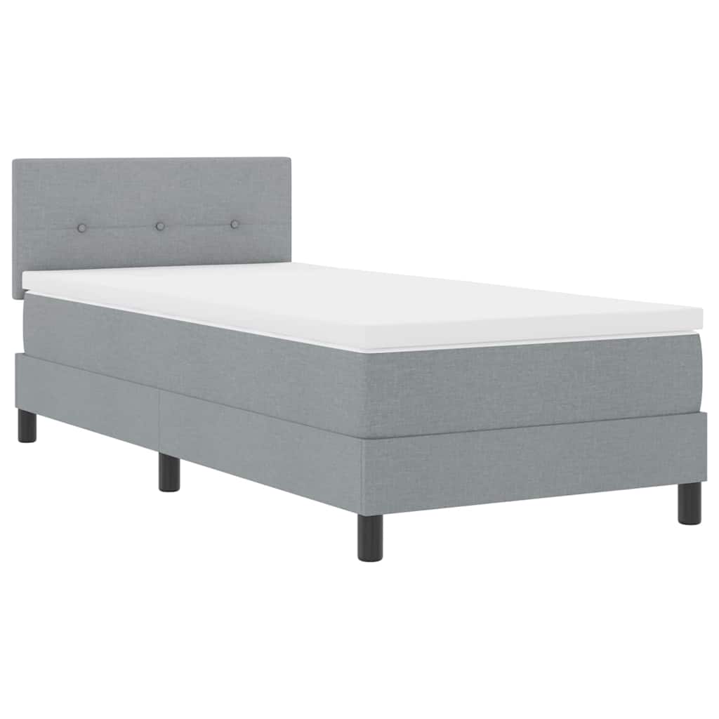 Box spring seng med pude Lysegrå 100 x 200 cm Stof