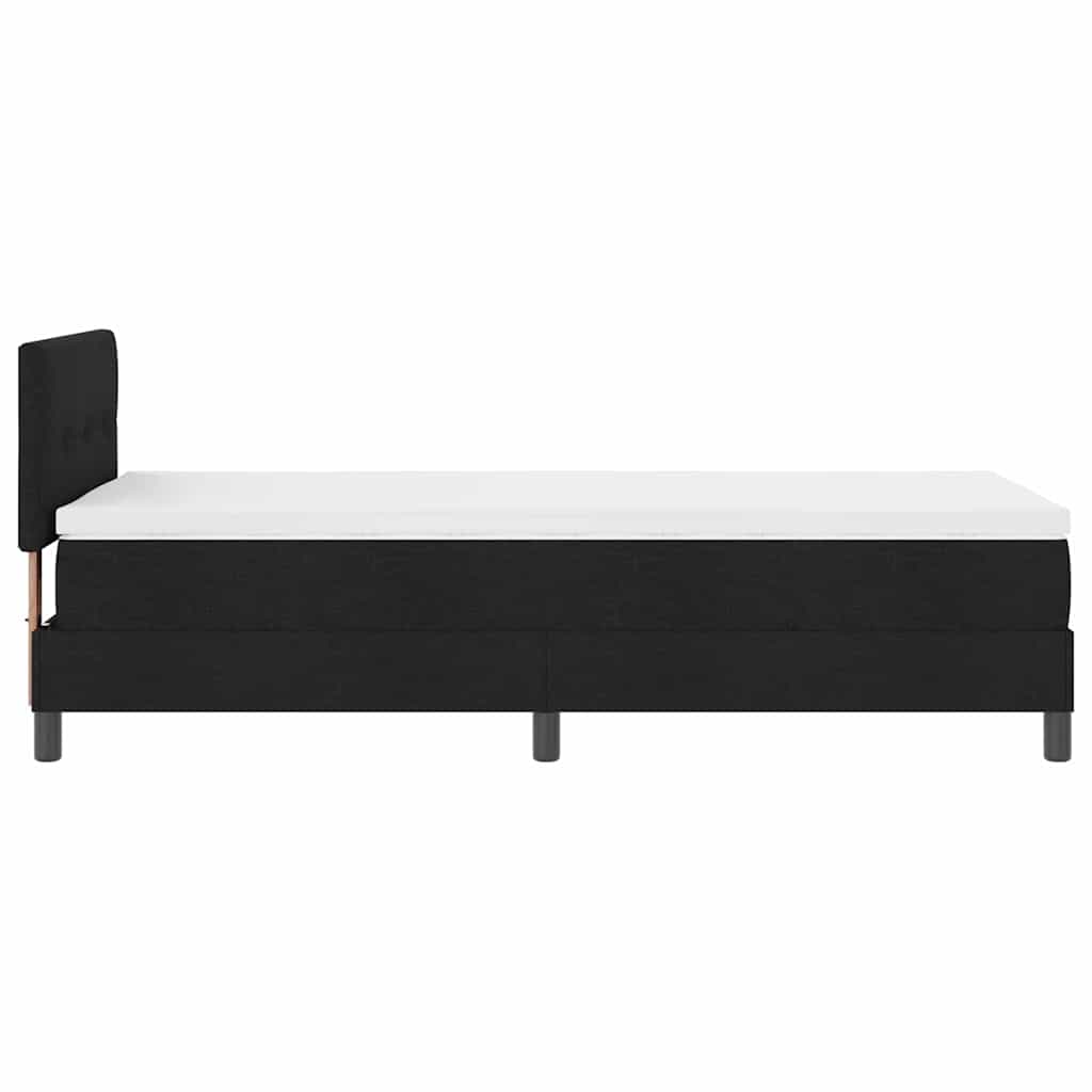 Box spring seng med LED-lysstrimler Sort 100 x 200 cm Stof