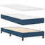 Box spring seng med LED-lysstrimler Blå 100 x 200 cm Stof