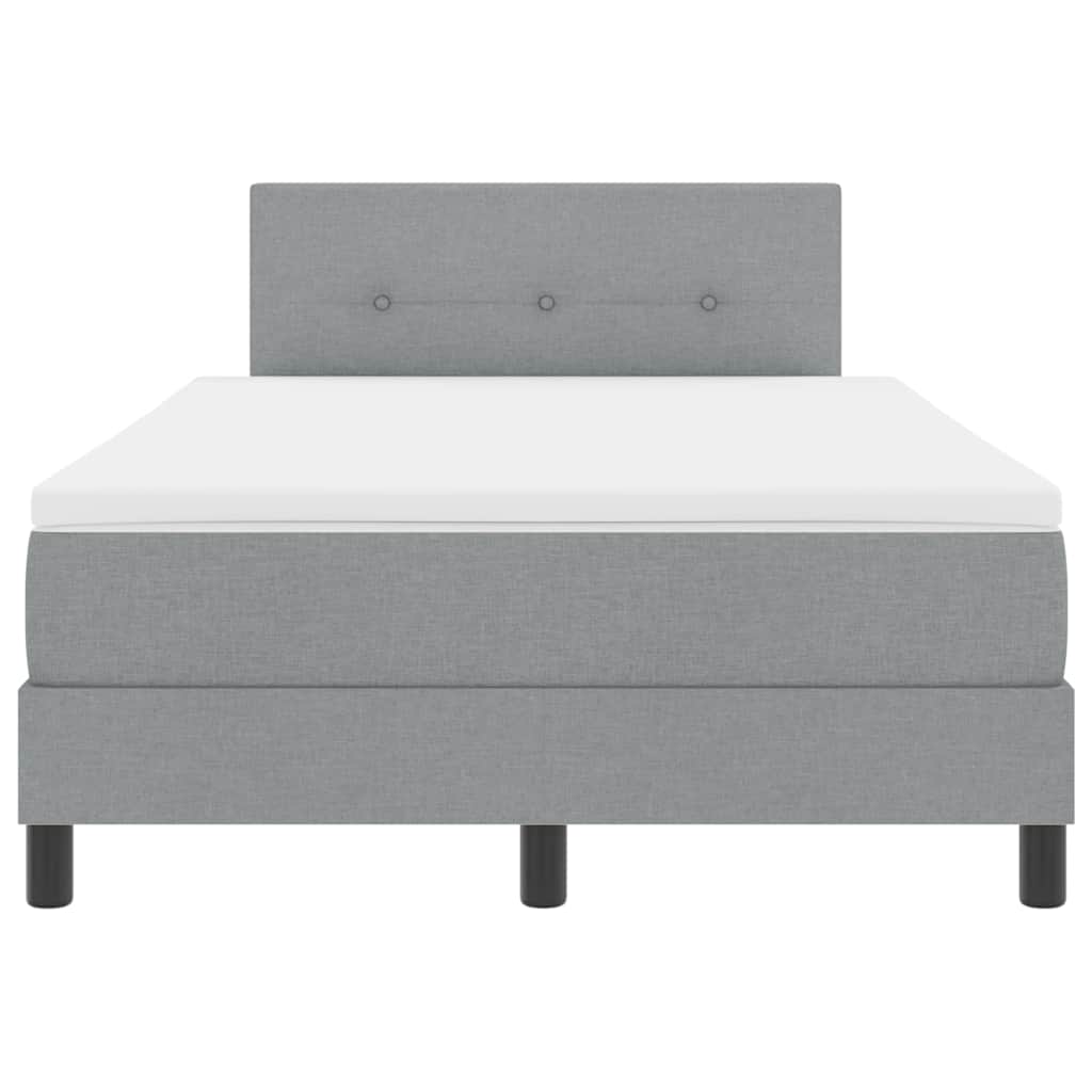 Box spring seng med LED-lysstrimler Lysegrå 120 x 190 cm Stof