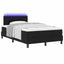 Box spring seng med LED-lysstrimler Sort 120 x 190 cm Stof