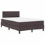 Box spring seng med LED-lysstrimler Mørk Brun 120 x 190 cm Stof