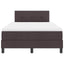 Box spring seng med LED-lysstrimler Mørk Brun 120 x 190 cm Stof