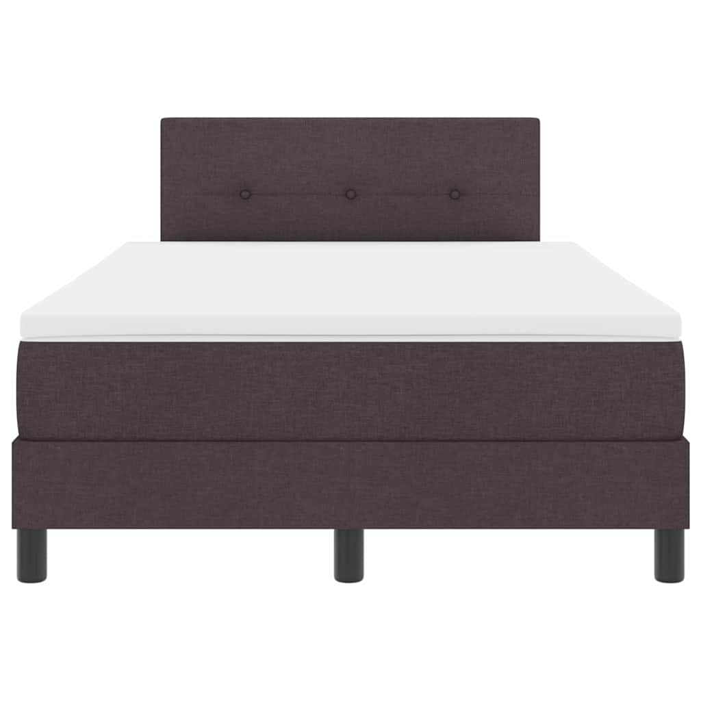 Box spring seng med LED-lysstrimler Mørk Brun 120 x 190 cm Stof