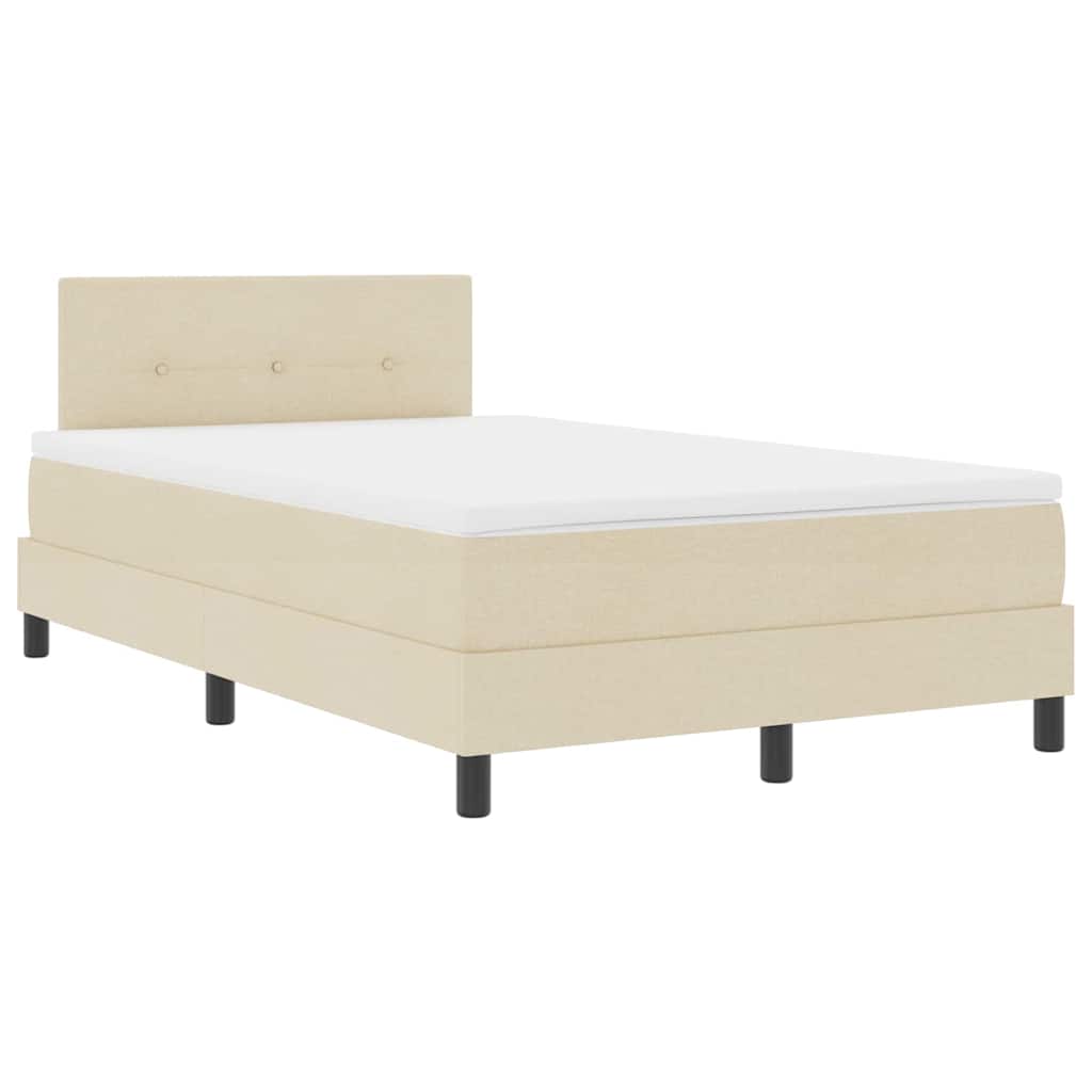 Box spring seng med LED-lysstrimler Creme 120 x 190 cm Stof