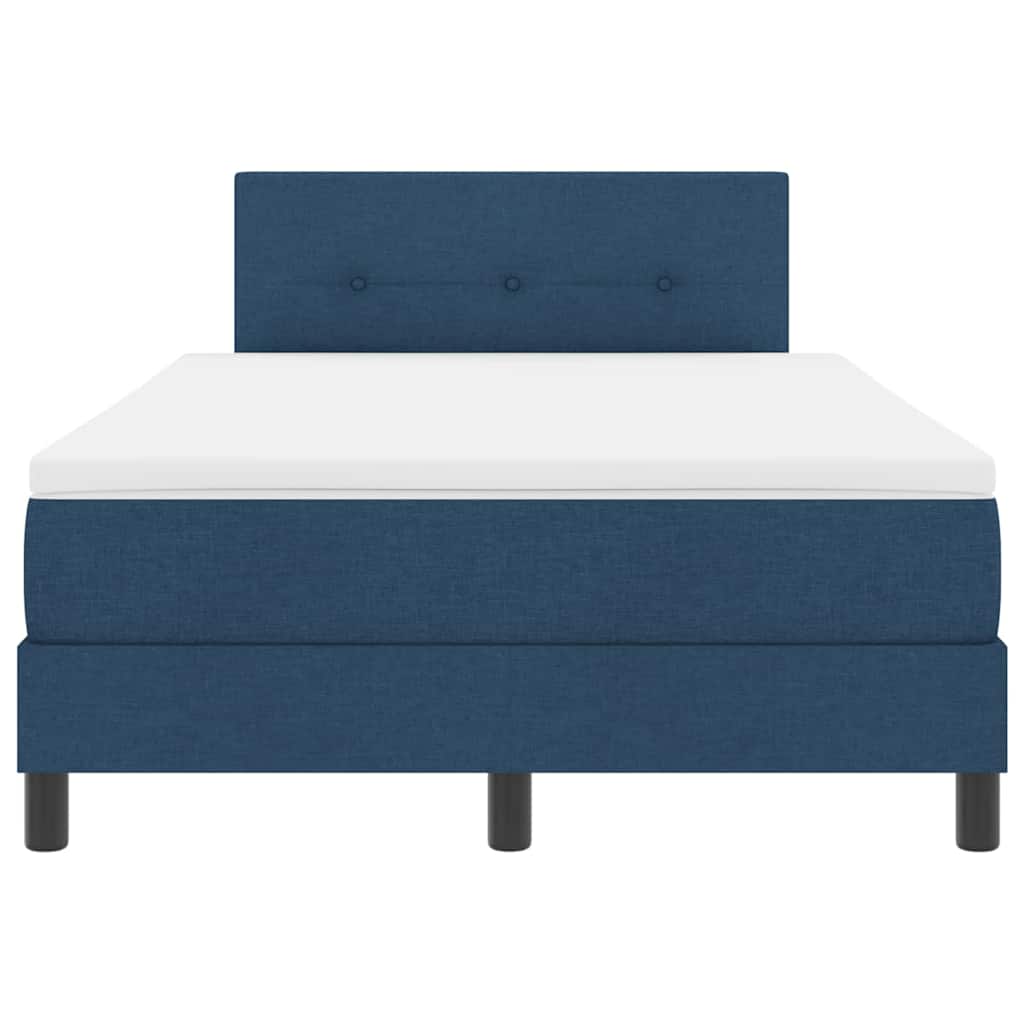 Box spring seng med LED-lysstrimler Blå 120 x 190 cm Stof