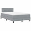 Box spring seng med LED-lysstrimler Lysegrå 120 x 200 cm Stof