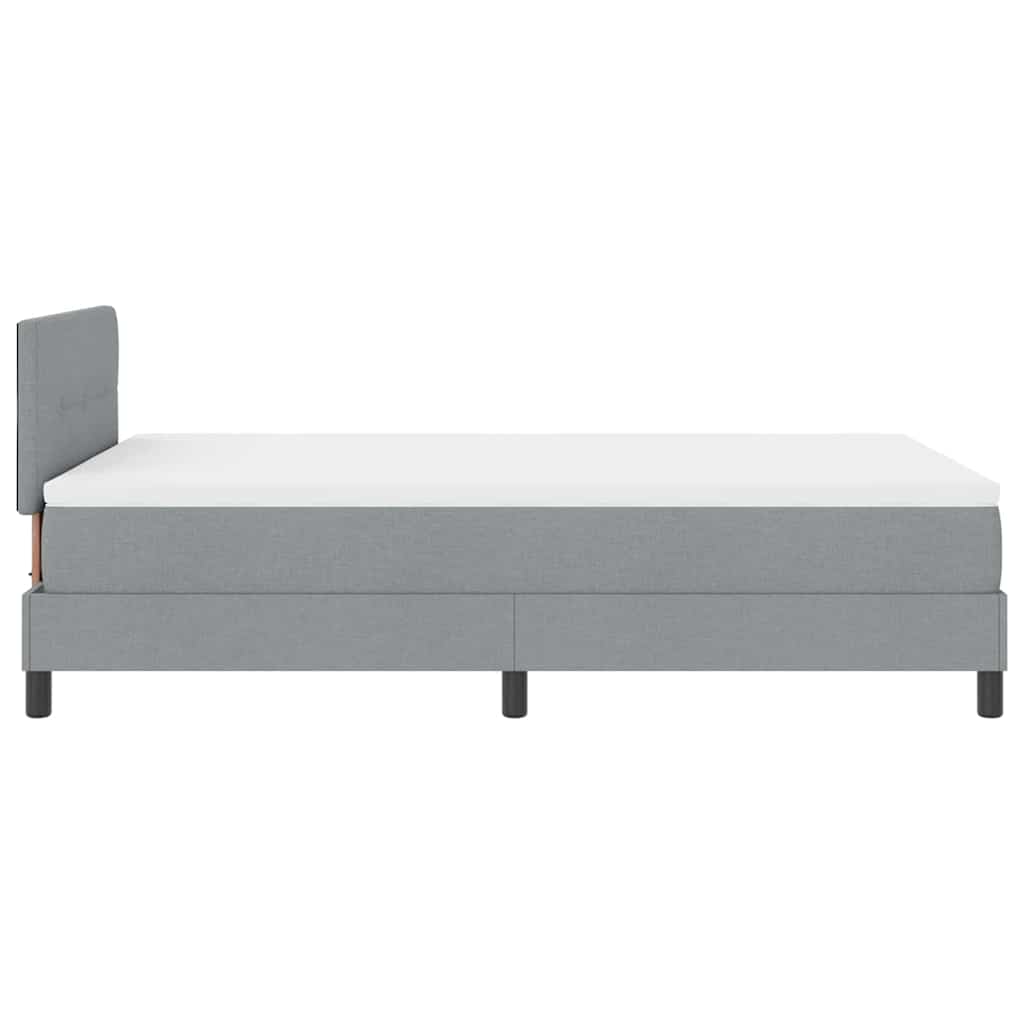 Box spring seng med LED-lysstrimler Lysegrå 120 x 200 cm Stof