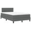Box spring seng med LED-lysstrimler Mørkegrå 120 x 200 cm Stof