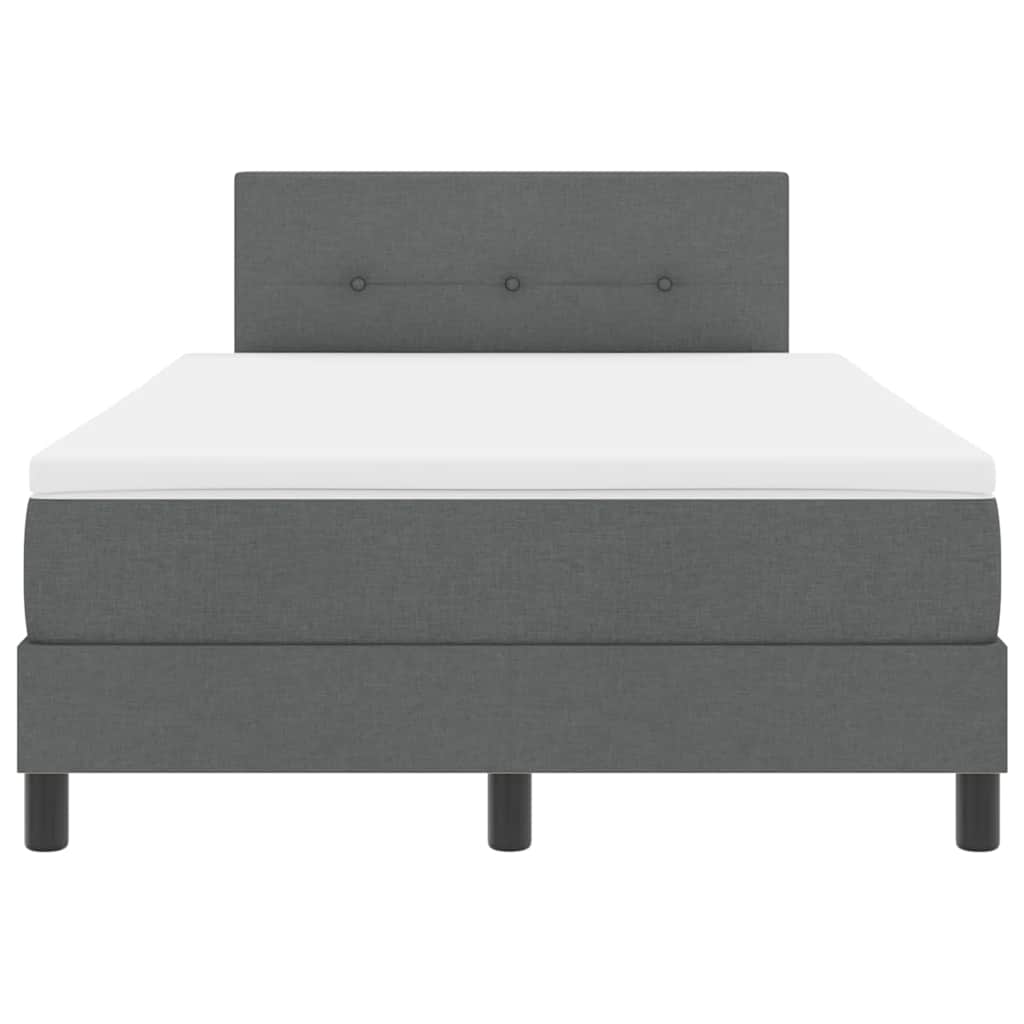 Box spring seng med LED-lysstrimler Mørkegrå 120 x 200 cm Stof