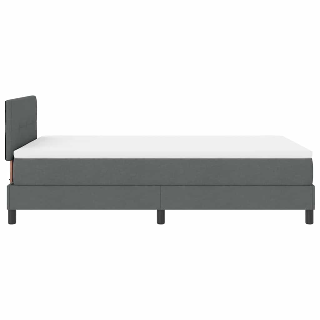 Box spring seng med LED-lysstrimler Mørkegrå 120 x 200 cm Stof
