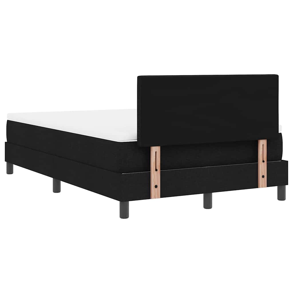 Box spring seng med LED-lysstrimler Sort 120 x 200 cm Stof