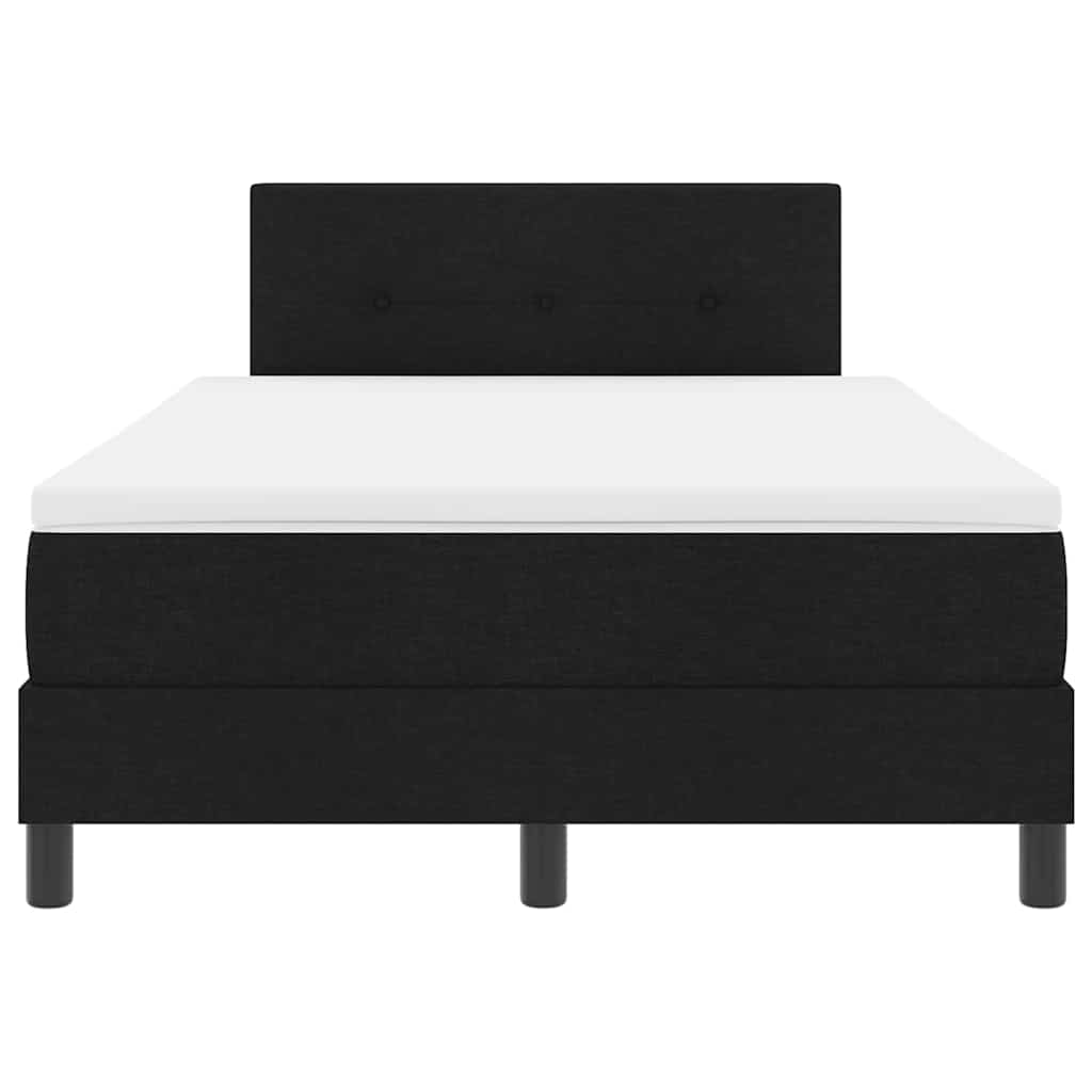 Box spring seng med LED-lysstrimler Sort 120 x 200 cm Stof