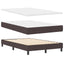 Box spring seng med LED-lysstrimler Mørk Brun 120 x 200 cm Stof
