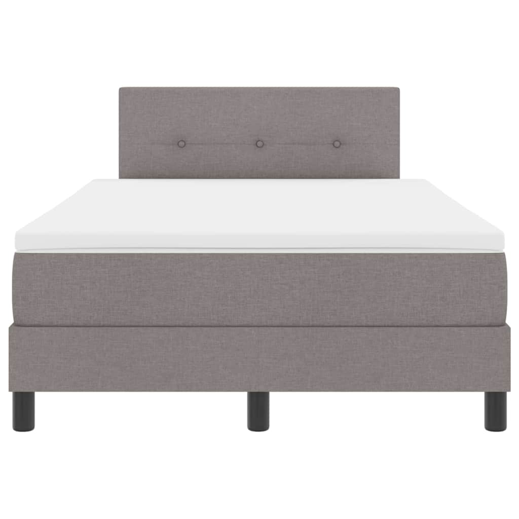Box spring seng med LED-lysstrimler Gråbrun 120 x 200 cm Stof