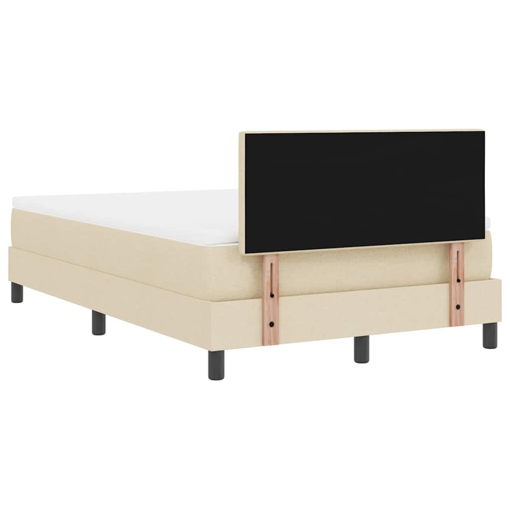 Box spring seng med LED-lysstrimler Creme 120 x 200 cm Stof